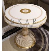 Living Room Small Side Table White Classic Antique Round End Table