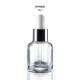 30ml Round Clear Glass Bottle With Silver Collar And White Bulb For Lotion
