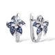 925 Sterling Silver Hoop Earrings Cubic Zirconia Flower Shape Hoop Earrings for Women and Girl