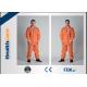 PP/SMS/MF Disposable Protective Coveralls Chemical Resistant With Hood And Elastic Cuff
