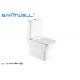 Floor Standing Close Coupled Toilet Rimless Two Piece Ceramic Material