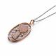 18K Rose Gold White Gold  Double Heart Oval Charm with Diamonds Pendant Necklace（GDN013）