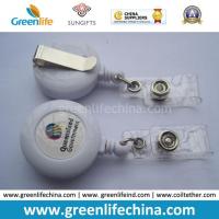 China Factory Supply Hot Selling White Round Retractable Reel W/Logo