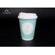 Virgin Paper 10 Oz Double Wall Paper Cups With Flap Lids FSC Certified