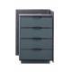 Italy design Bedroom furniture of 5 drawers cabinet in Oak wood casa with blue painting drawer panels and Tall drawer