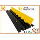 2 Channels Rubber Cable Protector Ramp Cord Cover with 20 Ton Weight Capacity