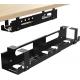 Large Under Table Cable Management Tray Adjustable Cord Wire Organizer for Standing Desk