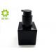 Black Square Glass Bottle With Lock Pump For Cosmetic Package