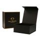 Luxury Gold Foil Stamping Black Empty Presentation Card Packaging Gift Boxes With Magnetic Lid