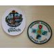 Personalized Custom Embroidery Paches Merrow Edges Back Plain Fusing Paper Coated