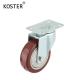 Single Bearing Red Plastic Caster Diameter 65mm Load 90kg for Furniture Shopping Trolley