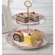 Eco Friendly 2 Tiered Cake Stand 25cm Porcelain Serving Set
