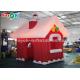 SGS ROHS Inflatable Christmas Santa Claus House Red + White Color
