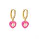 Colorful 18K Gold Jewelry DIY Heart Pendant Zircon Earrings