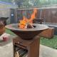 Easy To Clean and Rusted Charcoal Corten Steel BBQ Grill for Backyard Cooking