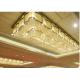 Gold Pendant Lights Clear Crystal Rectangular Chandelier Saloon Living Dining Room Indoor Lighting Pendant Big Ceiling Hotels