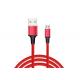 1m Length Braided USB Cable , Micro USB Charging Cable For Mobile Phone