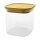 Large Borosilicate Glass Food Storage Jar Stackable Bamboo Lid Glass Storage Tank