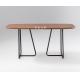 Modern Simple Metal Frame Rectangle Wood Dining Table