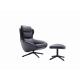 Steel Frame Leisure Armchair Black Comfortable Accent Chairs ODM