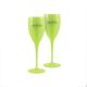 Perrier Jouet Green Plastic Champagne Flutes 175ml 6oz