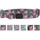 Polyester Webbing Soft Nylon Dog Collar , Garden Pattern Cute Puppy Collars