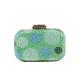 Hot Fix Green Rhinestone Evening Bags With Decorative Multicolor Dots