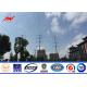 132kv Power Utility Poles Polygonal Tower Galvanized Steel Electric Pole