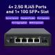 Managed 2.5Gbps Poe Switch With 4 10/100/1000/2500M RJ45 PoE+ Ports And 1 10G SFP+ Slot