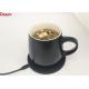 Smart thermostatic ceramic cup coffee mug self heating cup with wireless charging base black color