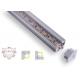 22mm Triangle Led Aluminum Profile Anodized Surface With Black Sliver White Fixture