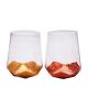 Customize Stemless Gold Foil Decorated Crystal Wine Glass