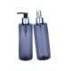 250ml Plastic blue transparent smooth cylindrical bottle with silver pump/spray for empty oil cosmetic bottle