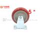 Red Industrial Caster Wheels 3 / 4 / 5 Inch PU Flat Panel Without Brake