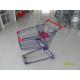Durable 75L Wire Shopping Trolley Cart With Anti UV Handle Cap / Front Bumpers