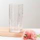 Square Clear Shaped Glass Vases Machine Pressed 7.8 Inch Height Modern Simple