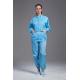 Safety Blue Anti Static Apparel , Washable Clean Room Coveralls Lightweight