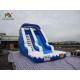 0.55mm PVC Tarpaulin Single Lane Inflatable Water Slide With Pool Blue / White Color