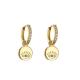 Gold Plated Rhinestone Hoop Earrings