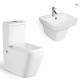 Mix Pit Spacing 180mm Two Piece WC Toilet  And Wall Hung Basin Set