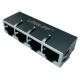 XFATM2K-COMBO4-4S Rj45 Quad Port 10/100Base-T Shield Tab-down