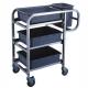 3 - Layer Stainless Steel Hand Trolley With Basins And Buckets