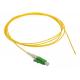 Yellow SM Fiber Optic Pigtail LSZH G652D Simplex Pigtail For CATV Systems