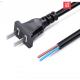 High quality 2 pin copper black power cord with striped end 10A/16A power cable