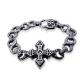 Men's Vintage Silver Plated 316l Titanium Stainless Steel Chain Cross Bracelet  (JCE147)