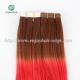 Tape Hair extension 16-28L,100s/pack T8#/red# color Straight malaysian virgin hair