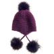 Handmade Wool Knitted Beanie Scarves Sets Heavy Knitted Fur Hat Scarf Set
