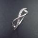 Elegant Infinity Shape Silver Cubic Zirconia Rings For Asian Lady / 925 Silver Jewelry