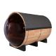 Panoramic View Outdoor Wood Barrel Sauna Rooms Red Cedar