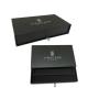 Custom matte black cardboard jewelry package drawer gift box with silver stamped logo